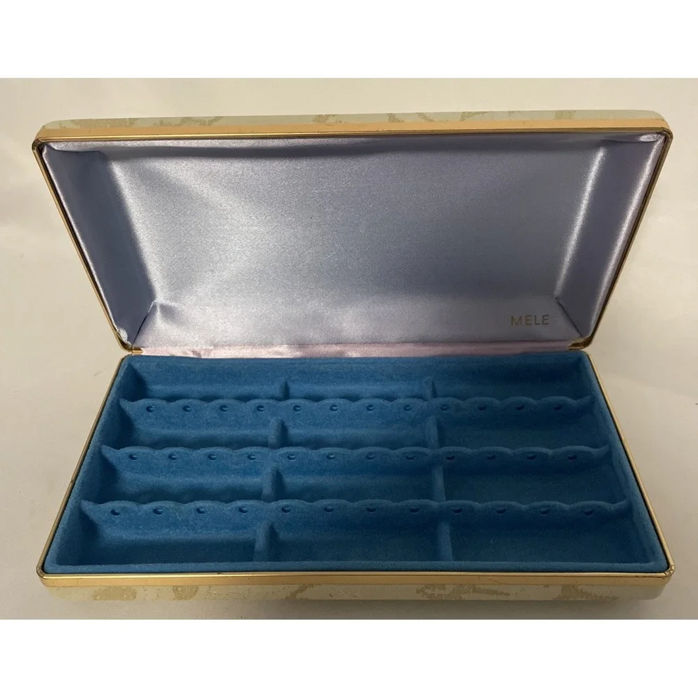 Vintage Mele Earring Jewelry Box Organizer Holder MCM Hard Shell Travel Case